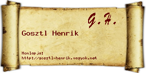Gosztl Henrik névjegykártya
